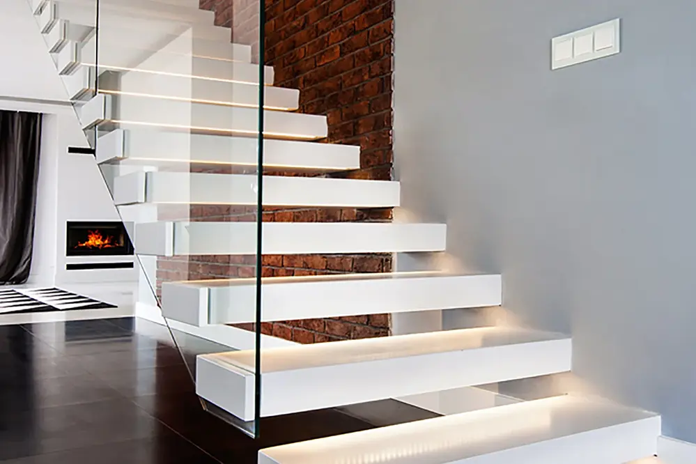 Ethereal Floating Stair Lighting