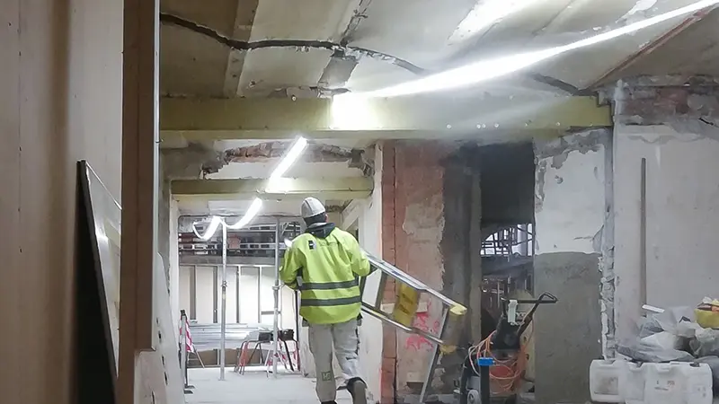 High Voltage LED Strips in Construction Site