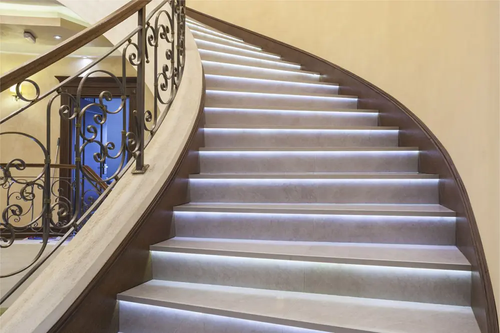 Horizontal Step Lighting for Safety with LED strips