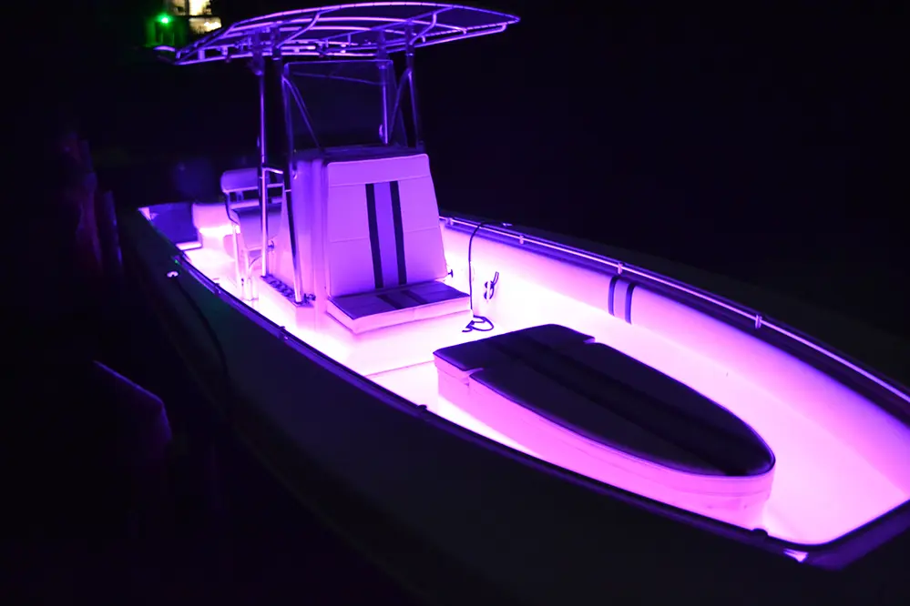 LED strips on the boat