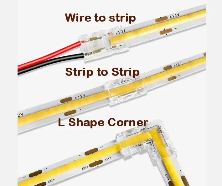 LED strips with connectors