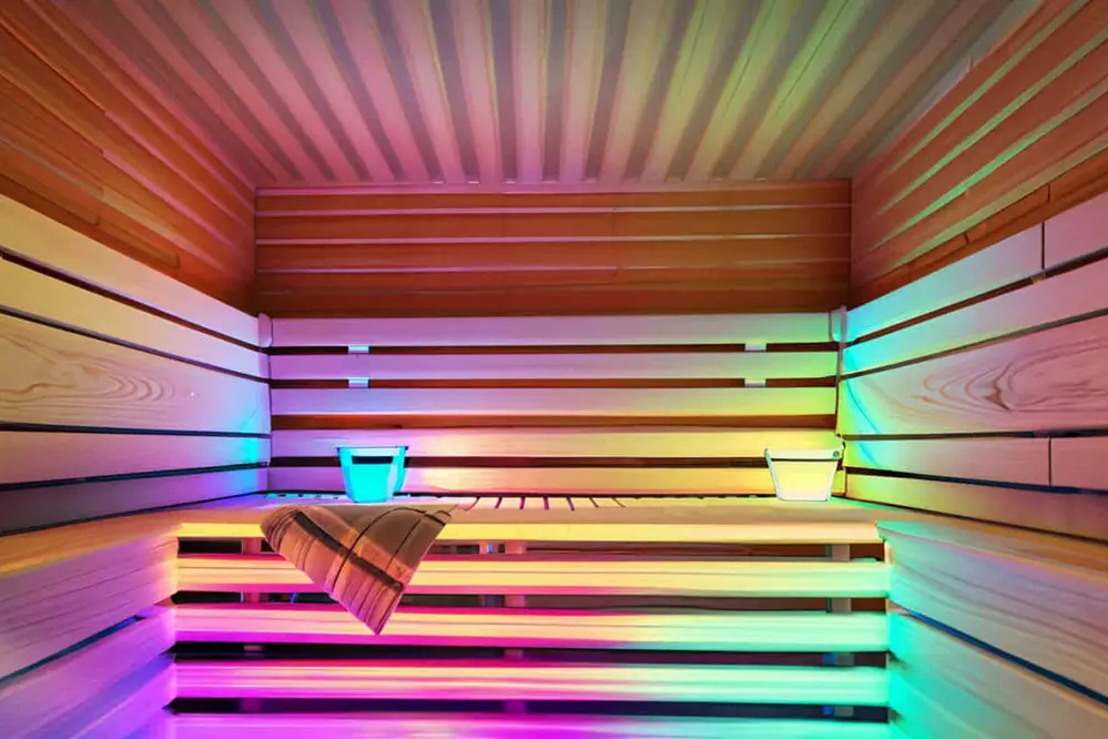 RGB light sauna room