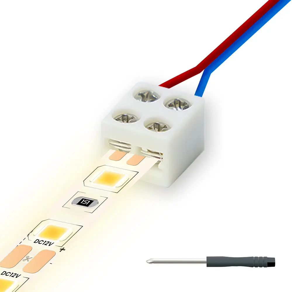 connect strips to power supply