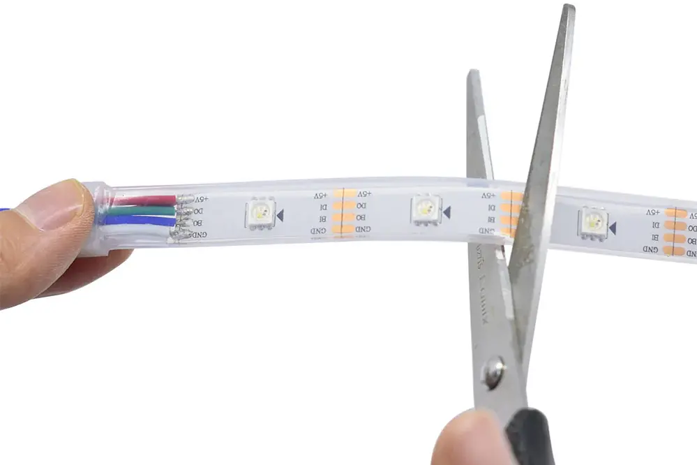 scissors to cut the LED strips