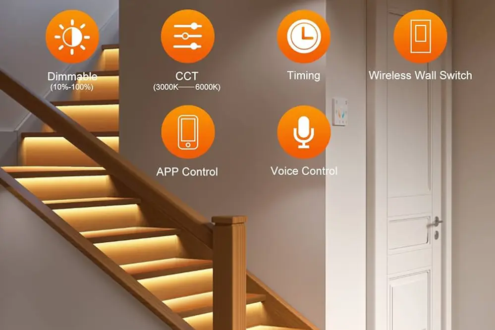 smart home integration LED stair lighting