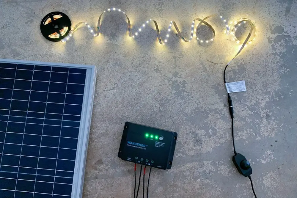 solar-powered LED strip lights