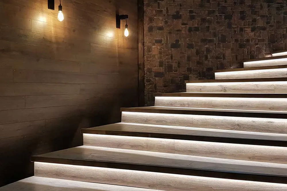 stair lighting ideas with LED strips