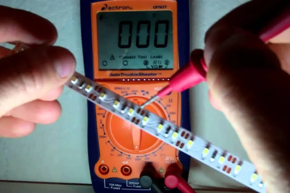 test LED strips with multimeter